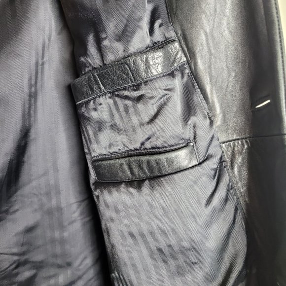 *SOLD* Brandini le collezioni Men's Black Leather Coat Size Large - Picture 9 of 11